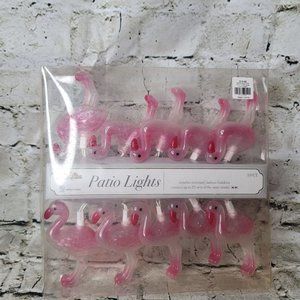 New Brite Star Set of 10 Lighted Patio Lights Pink Flamingo Indoor Outdoor